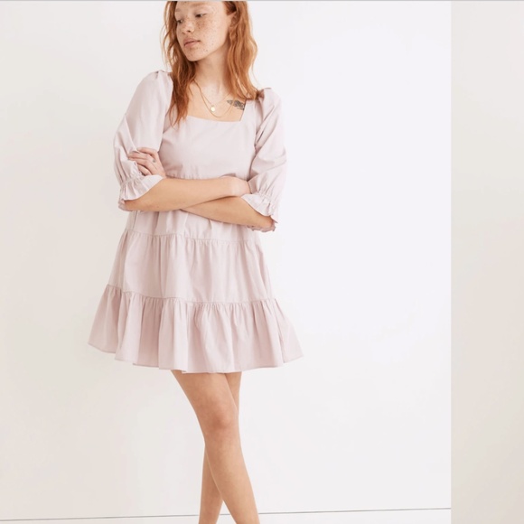 Madewell Dresses & Skirts - Madewell Poplin Lizzie Babydoll Dress Size 12 Pale Lilac
